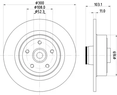 Disco de freno HELLA 8DD 355 123-361 (Sustituye a 8DD 355 120-121) Pedido Al Por Mayor